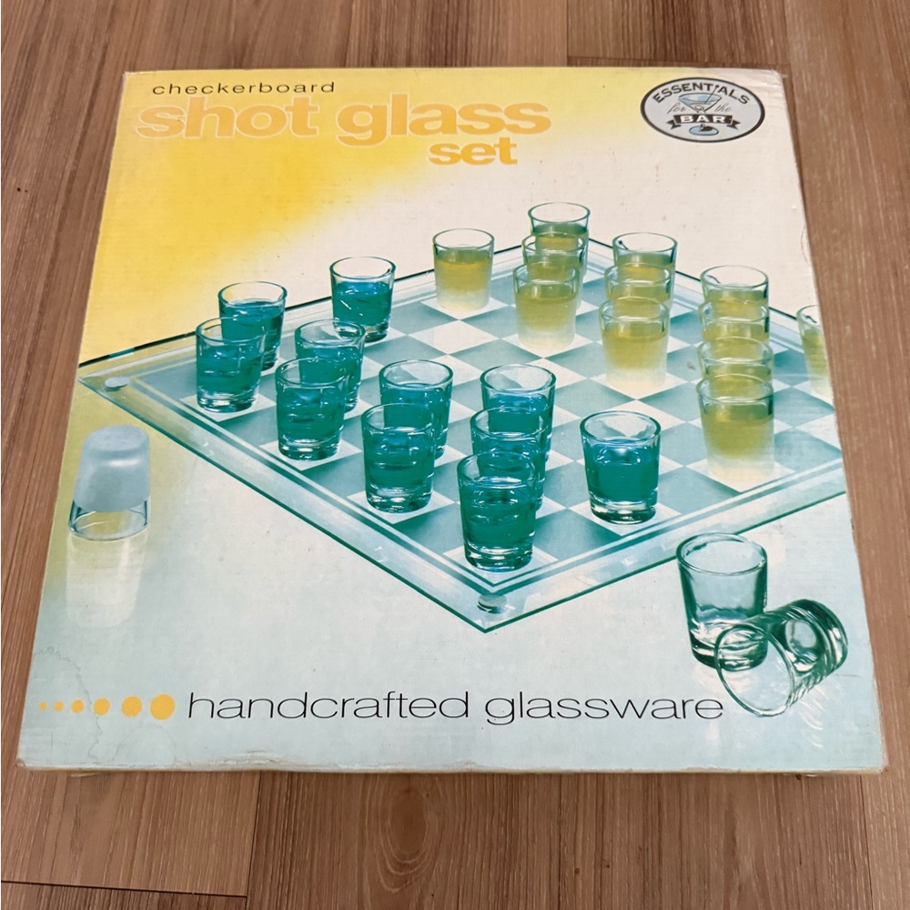 Essentials Shot Glass Checkers/Chess Set